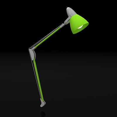 Modern gray-green desk lamp 3D model 128320133N1s0