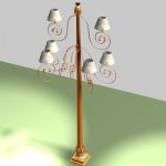 Torchere classic style 3D model 1