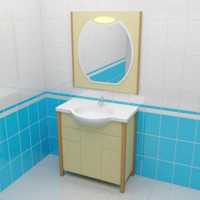 Bathroom furniture 3d-model Moidodyr dybok 80