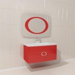 3d-model bathroom furniture COQUILLE CHRONO RED 02