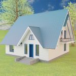 3d-model brick house 04 5