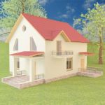 3d-model brick house 05 1