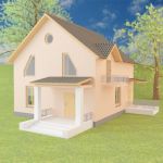 3d-model brick house 05 3