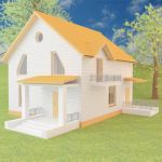 3d-model brick house 05 5