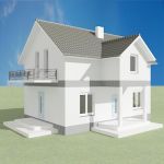 3d-model brick house 13x10 02 1