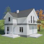 3d-model brick house 13x10 02 2