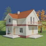 3d-model brick house 13x10 02 4