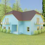 3d-model brick house 16 1