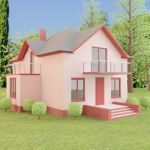 3d-model brick house 18 3