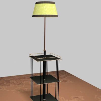 Floor lamp in a classic style with shelves 3D - model CAD symbol 5