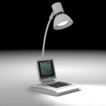 Minimalist desk lamp with a clock 3D model 662038710p0