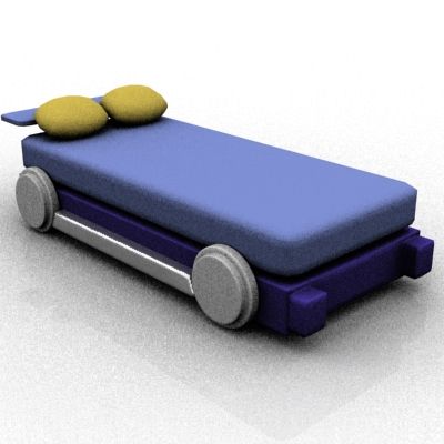 Blue bed for children 3D – model  BEDCAR568