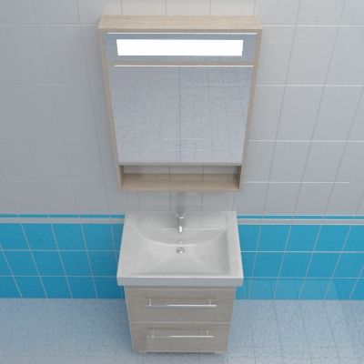 Bathroom furniture 3d-model Runo Milan 60 LW