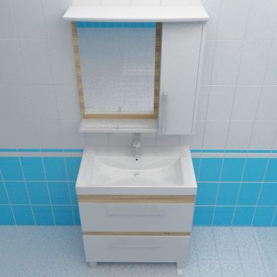 Bathroom furniture 3d-model Runo Zebrano 75