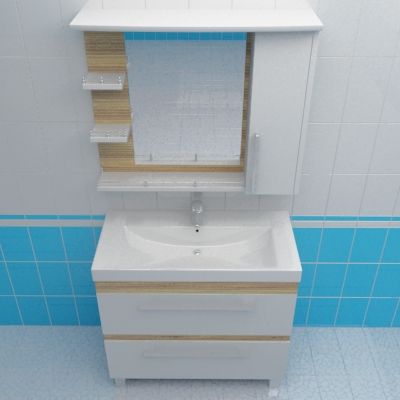 Bathroom furniture 3d-model Runo Zebrano 90