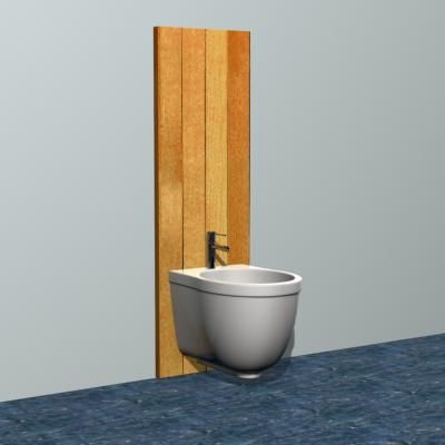 3D - model bidet in a modern style CAD symbol Bidet02