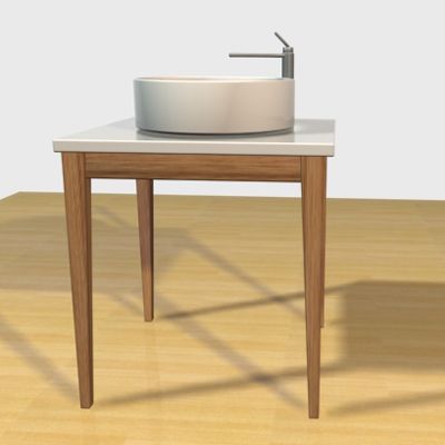 German washing-table with a round sink 3D - model CAD symbol Duravit StarckEdition 2