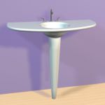 German minimalist sink 3D model Duravit StarckEdition 3