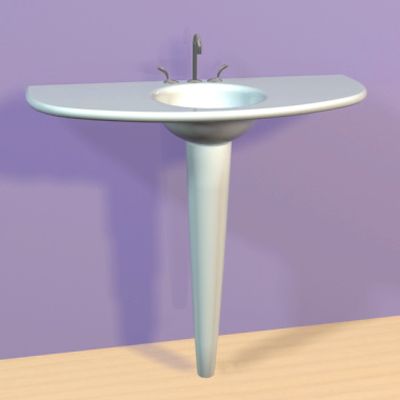 German minimalist sink 3D model Duravit StarckEdition 3