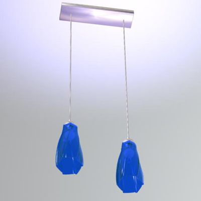 Modern blue chandelier 3D model Flame