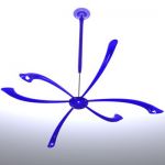 Blue chandelier Italy 3D - model CAD symbol Aureliano Toso murano 1938 Gritti