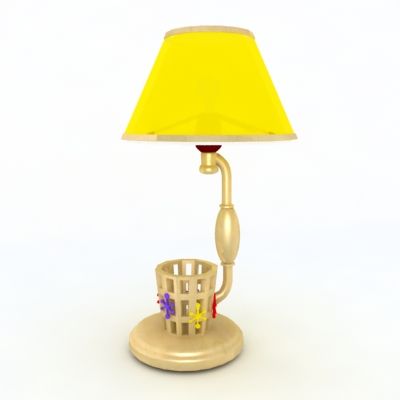 Yellow desk lamp for kids 3D model LT01mk06