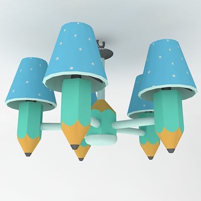 Modern chandelier for the childrens room 3D object LT01mk10