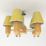 Modern chandelier for the childrens room 3D - model CAD symbol LT01mk12