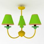 Green chandelier art nouveau 3D model LT01mk23