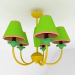 Green chandelier art nouveau 3D - model CAD symbol LT01mk24