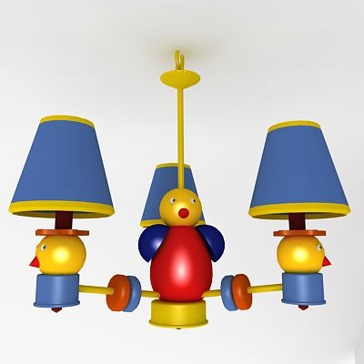 Colorful chandelier for the childrens room 3D - model CAD symbol LT01mk25