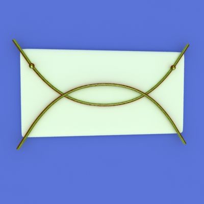 Rectangular lights Nouveau 3D - model CAD symbol Light1MK23