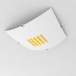 Yellowish-white minimalist square lamp 3D - model CAD symbol Light1MK32