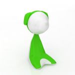 Green lamp for children 3D object Light 016