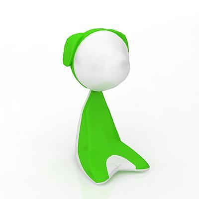 Green lamp for children 3D object Light_016