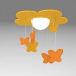 Modern orange chandelier 3D model Light 019