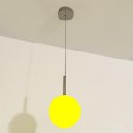 Spherical yellow chandelier high-tech Italy 3D model Lussole md 14