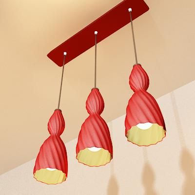 Modern red chandelier Italy 3D - model  Lussole md 15