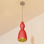 Modern red chandelier Italy 3D - model CAD symbol Lussole md 17