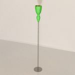 Green floor lamp in the Art Nouveau style CAD 3D - model symbol Lussole md 23