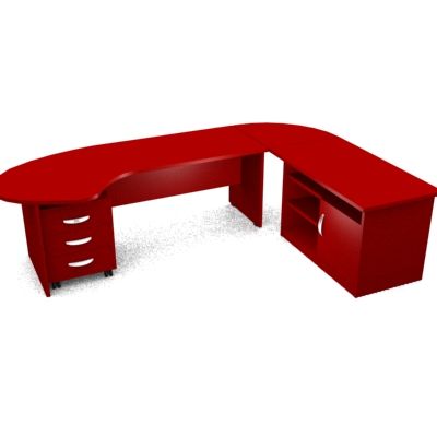 Corner desk modern 3D - model OFFICEdesk87