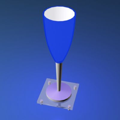 Blue table lamp Minimalism CAD 3D - model symbol Oligo SEKT ODER SELTERS