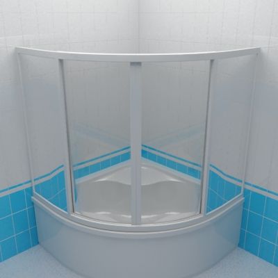 Shower corner 3d-model Ravak VDKP4 140