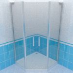 Shower door 3d-model BAS Pandora PNT-TD 100x100