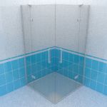 Shower door 3d-model BAS SATURN-CR 100x100