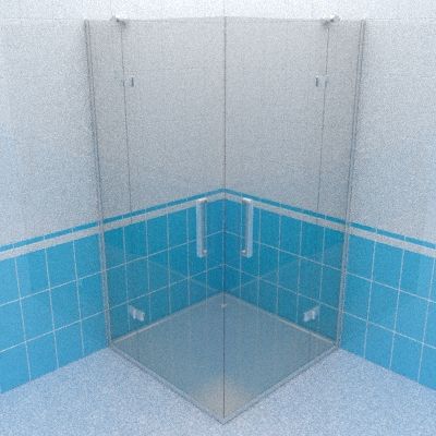 Shower door 3d-model BAS SATURN-CR 100x100