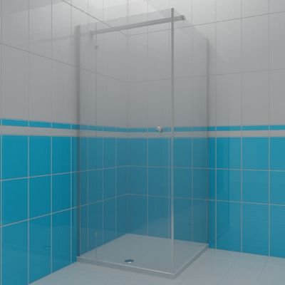 Shower door 3d-model RIHO Scandic Wall 90x90x200