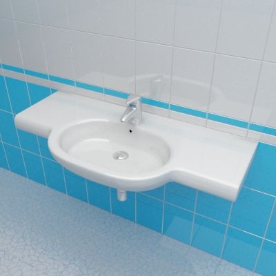 Sink 3d-model Roca Meridian 46x100