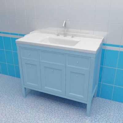 Sink cabinet 3d-model Caprigo Albion 100 blue