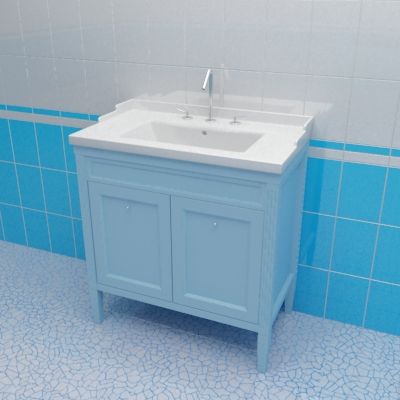 Sink cabinet 3d-model Caprigo Albion 80 blue